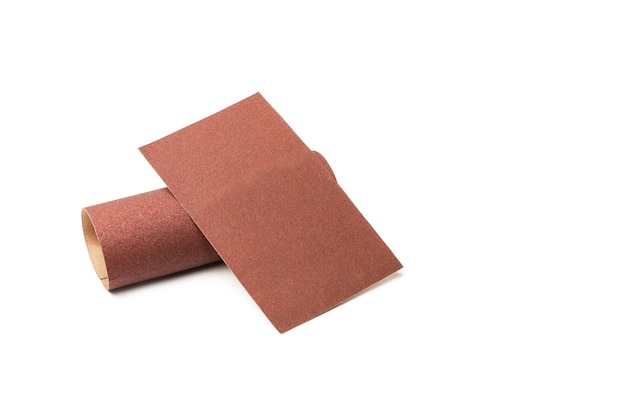 Two sheets of sand papers isolated on a white background