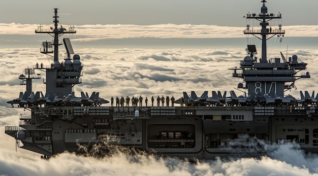 Two Ships Surrounded by Ocean Clouds
