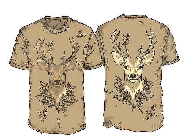 Photo two shirts with the words deer on them