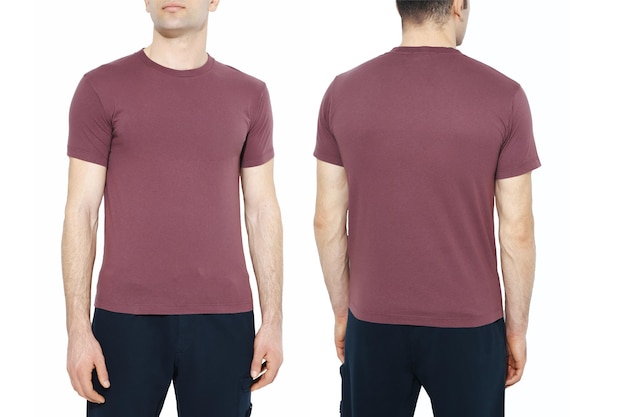 Макет двух сторон мужских футболок Design templatemockup