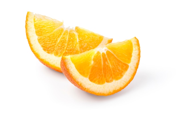 Two Slices of Orange Isolated on White