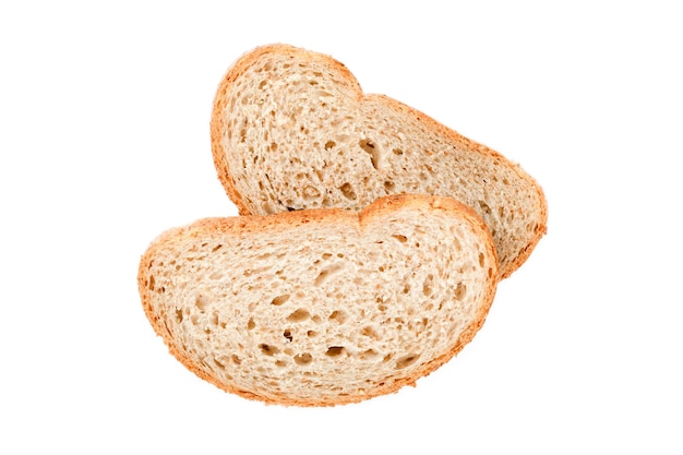 two slices of white bread isolated