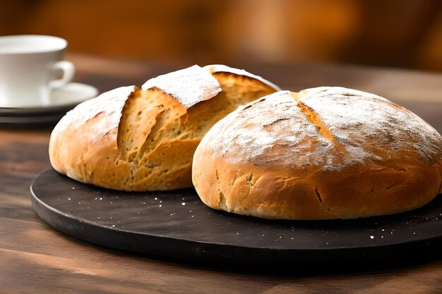 Two Sourdough bread served at the table