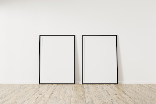 Two square black frame mockup