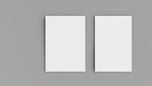 写真 灰色の背景に白い紙の 2 つの正方形。
