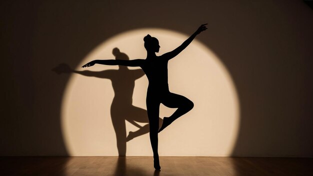 two statues are silhouetted against a wall and the shadow of a woman and a man are in front of a wal