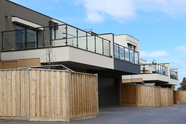 Two stories Townhouses in Australia connected to one another in a row residential development