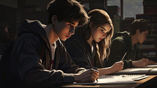 Two student in class