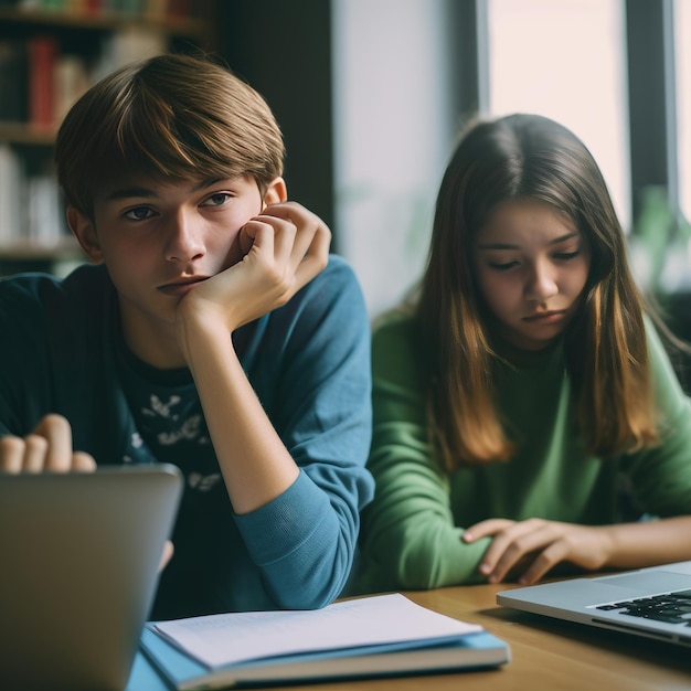 2 人の学生 10 代前半の生成 AI