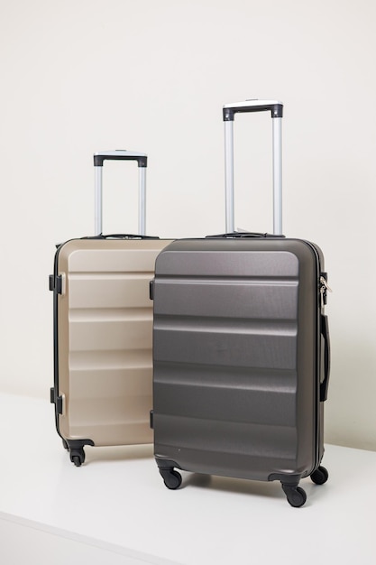 Two suitcases for travel Large suitcases Concept of tourism