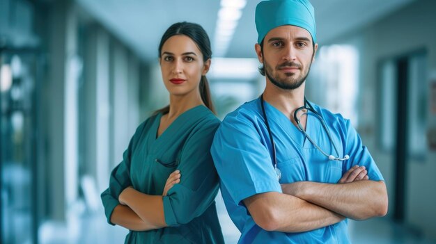 Photo two surgeons in a hospital