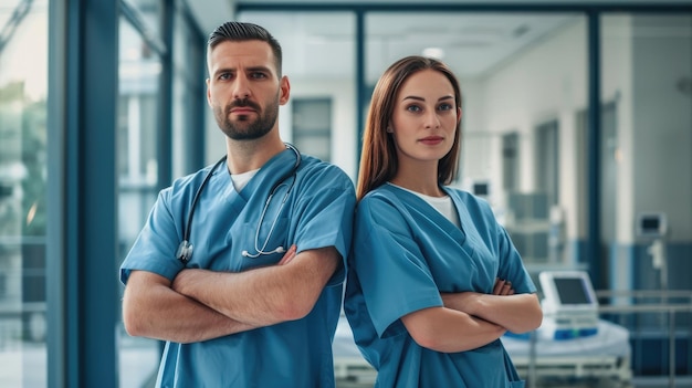 Two surgeons in a hospital