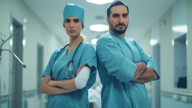 Two surgeons in a hospital