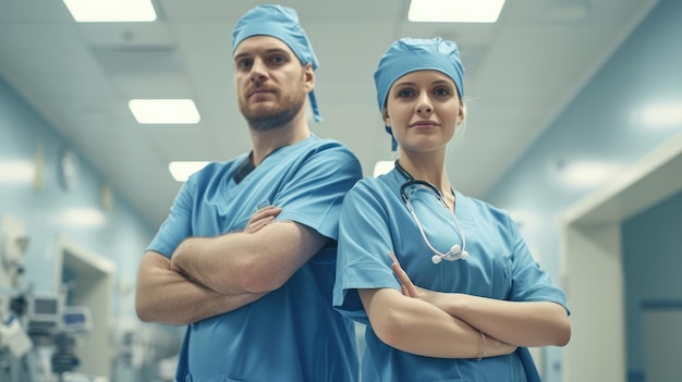 Photo two surgeons in a hospital