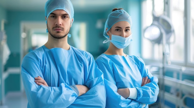 Photo two surgeons in a hospital