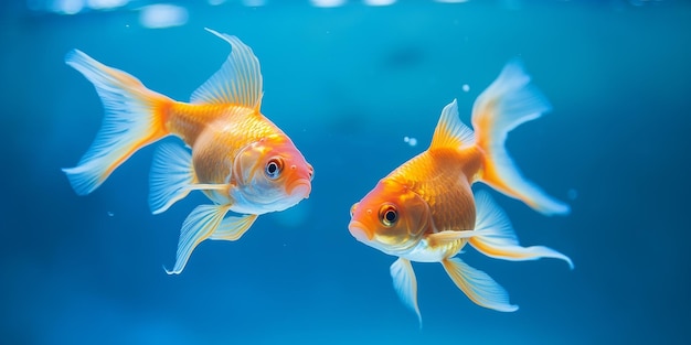 幸せ に 泳ぐ 二 匹 の 甘い 金魚