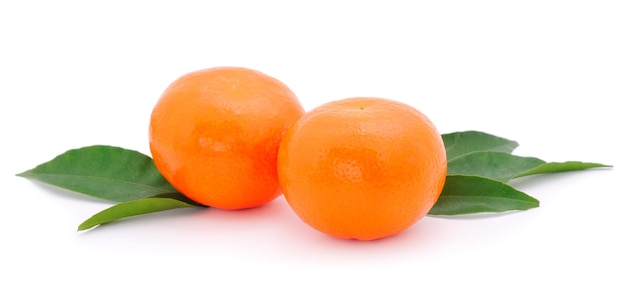 Two tangerines isolated