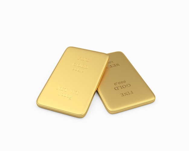 Two thin gold bars