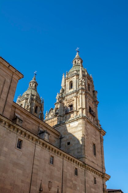 The two towers of the Clerecia church of Salamanca Spain