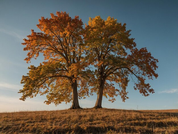 Photo two trees with the word oak on them