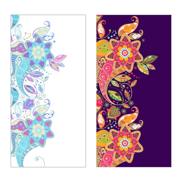 Photo two vector paisley covers or stickers on phone