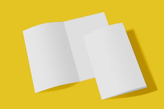 two vertical booklet isolated on yellow