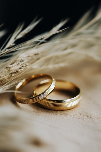 Two Wedding Rings on Table