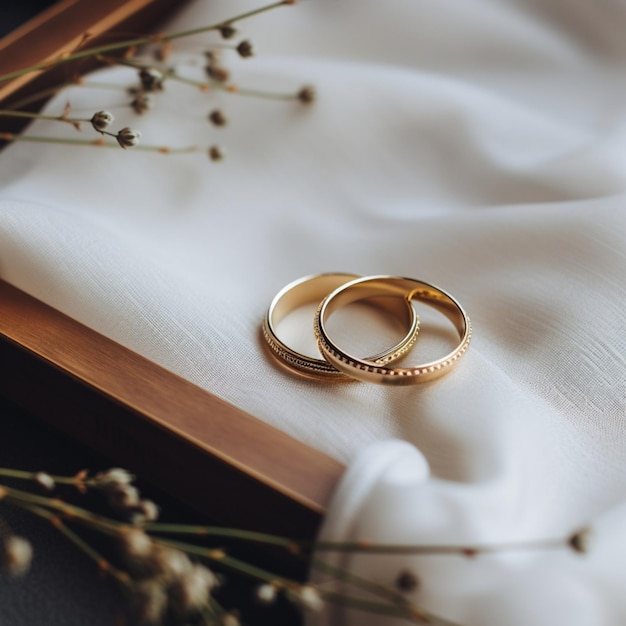 Two Wedding Rings on Table