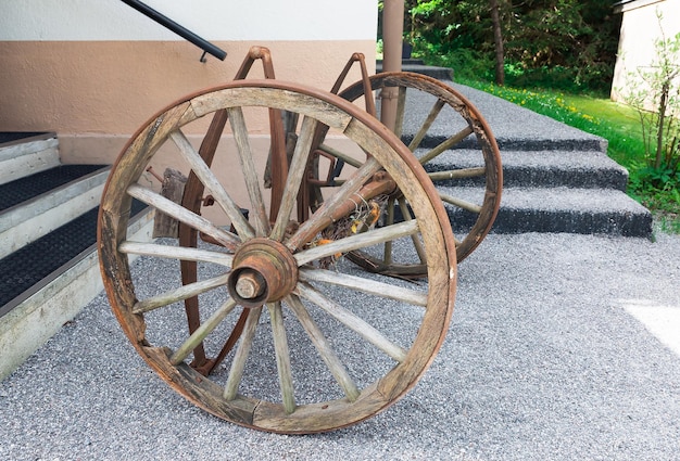 Two wheels from the old carts