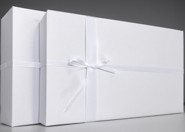 Two white boxes with bows