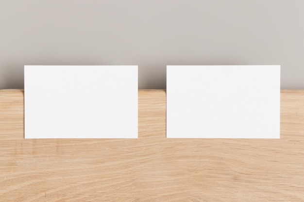 Two white business cards mockup 85x55mm