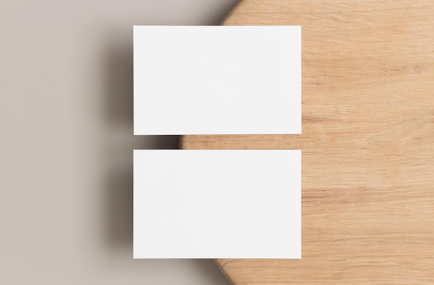 Two white business cards mockup 85x55mm