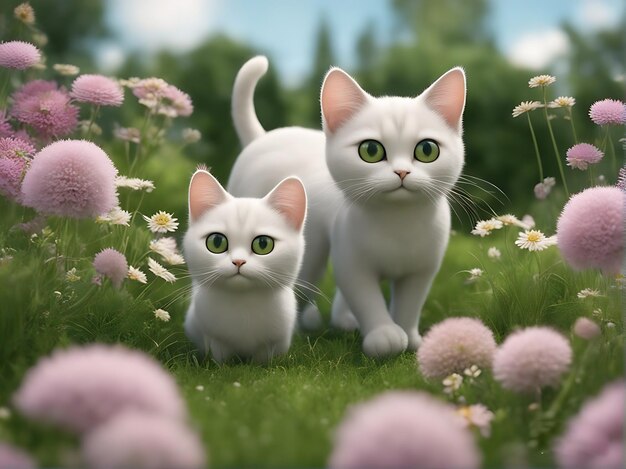 Other people's cats you say cute, my family white flowers you say