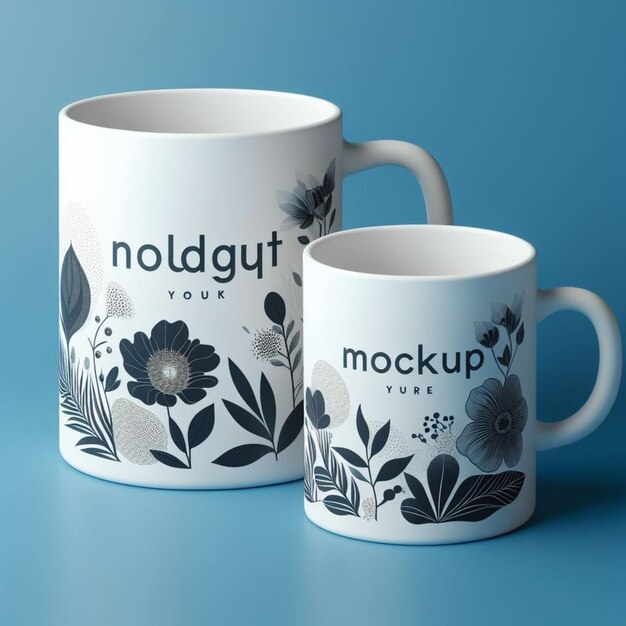 two white mugs with the words nog on them