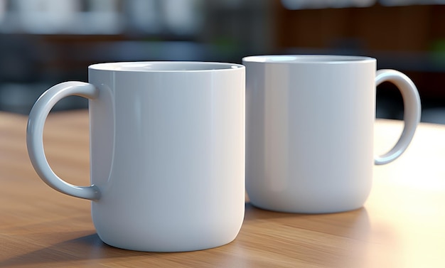 Two white mugs