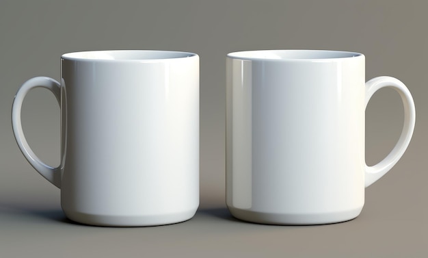 Two white mugs