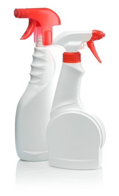 Two white spray bottle