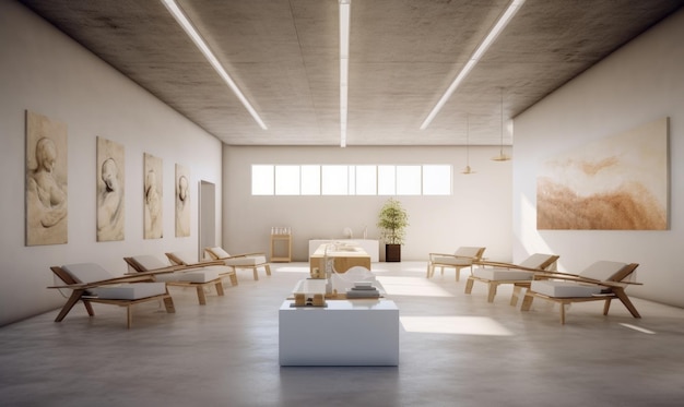 two white wooden tables and chairs sit in the corner