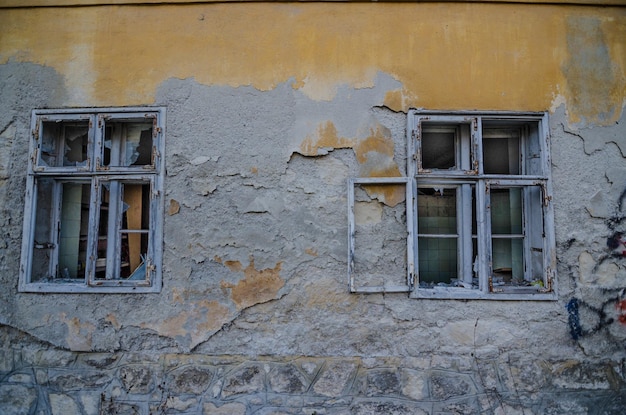 Two windows in old house