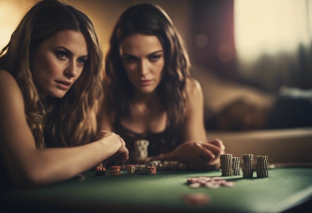 Photo two women are playing a game