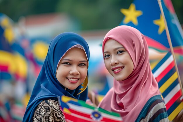 Foto due donne stanno sorridendo e una ha una carta in mano