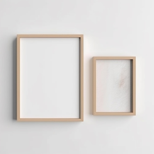 Two wooden frames on a white wall with one that says'the other is '