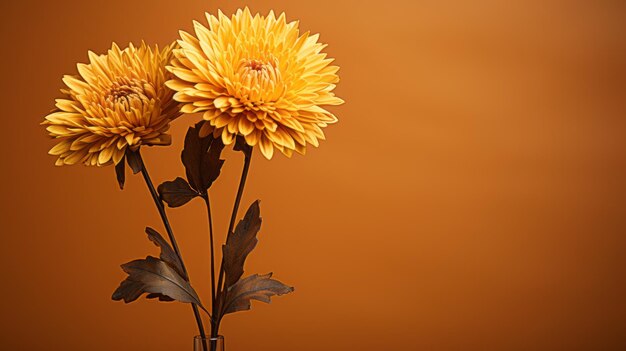 Two yellow flowers in a vase