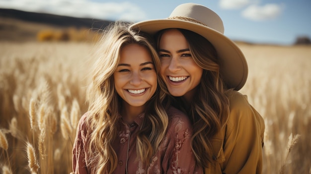 Two young beautiful smiling brunette hipster female in trendy summer clothes