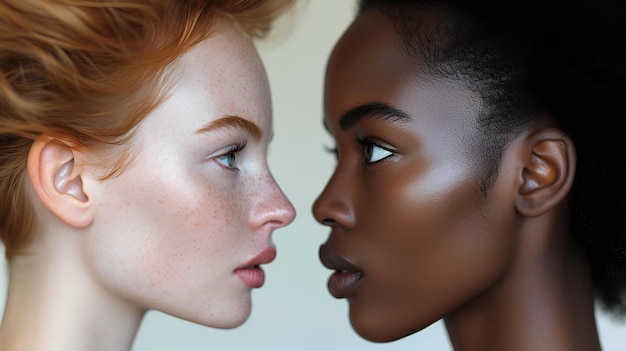 Two young ladies with red hair and black skin