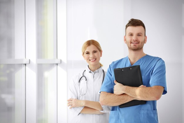 two young perspective doctors in clinic