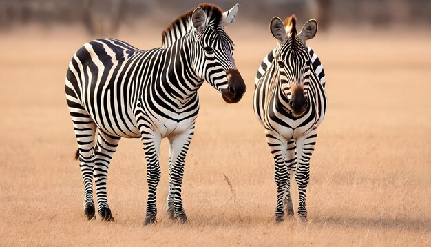 Photo two zebra in a forest