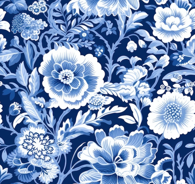 写真 2色の花のパターン 壁紙のデザイン 背景紙の布 装飾的なクライミング花のシームレスパターン seamless pattern シームレスウォールペーパー