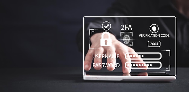 Twofactor authentication 2FA security Personal data security