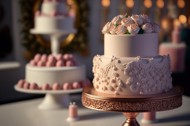 Twotiered elegant weddig cake